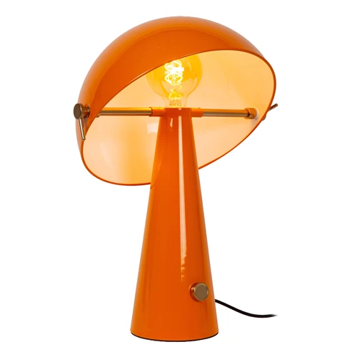 Lucide BARONE - Lampe de table - Ø 38 cm - 1xE27 - Orange | Vibes - allumé 3