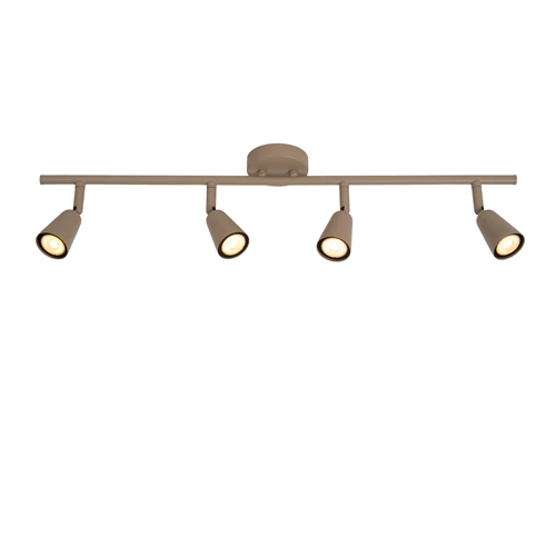 Lucide TIANA - Ceiling spotlight - 4xGU10 - Taupe | Essential - turned on 1