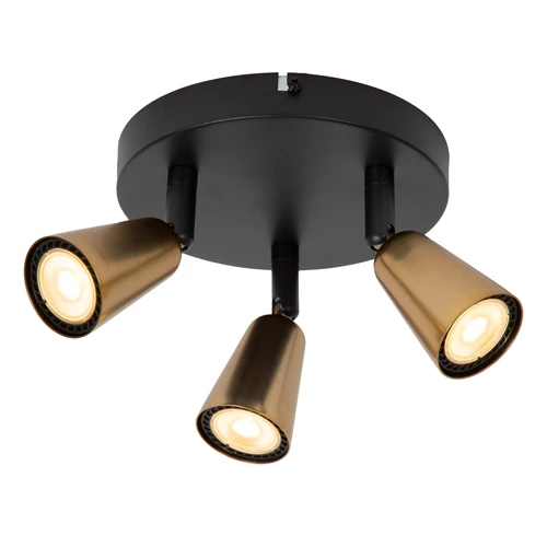 Lucide TIANA - Ceiling spotlight - 3xGU10 - Champagne Color | Essential - turned on 5