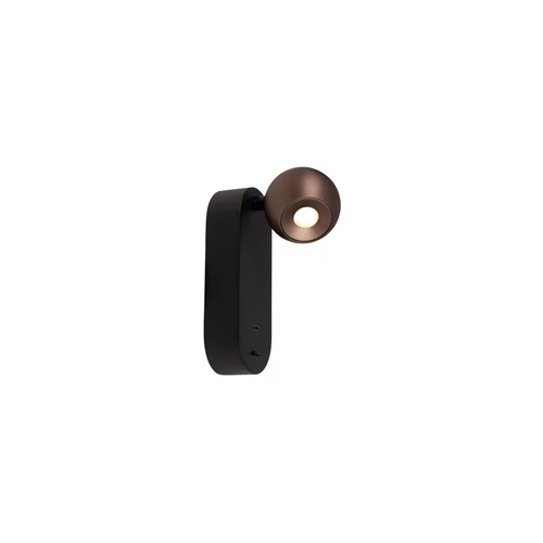 Lucide MONTANA - Applique murale - LED - CCT - 1x6,3W 2700K/4000K - Point de rechargement USB - Café | Premium - allumé 6