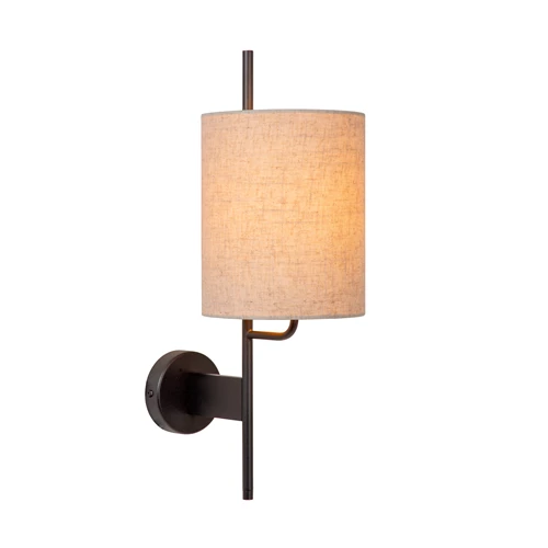 Lucide MAGIC - Lámpara de pared - 1xE27 - Con punto de carga USB - Negro - encendido