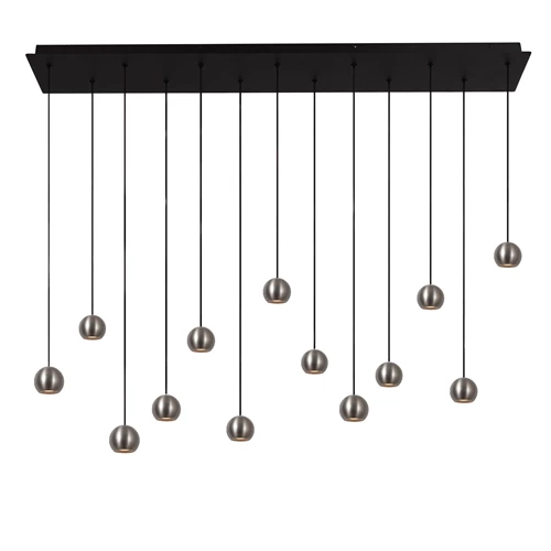 Lucide MONTANA - Pendant light - LED Dim. - CCT - 13x5,7W 2700K/4000K - Grey iron | Premium - turned on 5