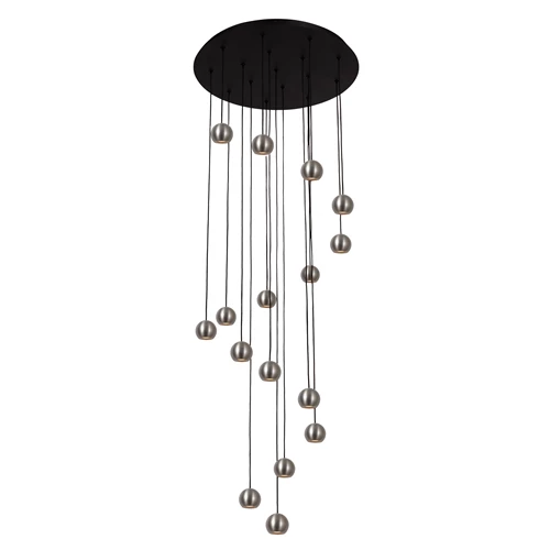 Lucide MONTANA - Pendant light - LED Dim. - CCT - 16x5,7W 2700K/4000K - Grey iron | Premium - turned on 5