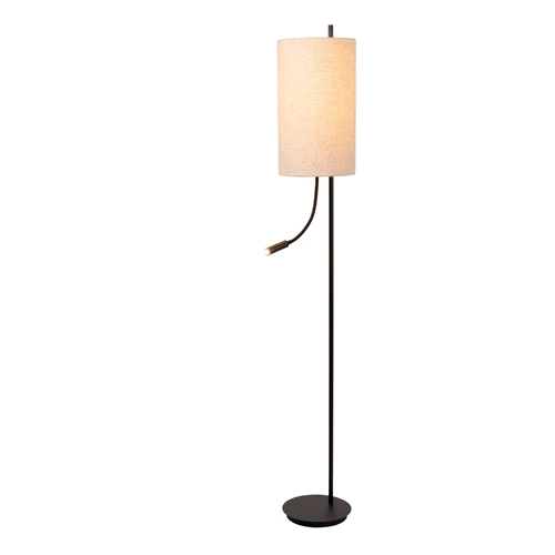 Lucide MAGIC - Vloerlamp - Ø 24 cm - 1xE27 - Zwart - aangezet