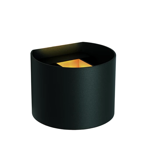 Lucide AXI - Wandstrahler / Wandleuchte Badezimmer - LED - 2x7W 2700K - IP54 - Einstellbarer Abstrahlwinkel - Schwarz - eingeschaltet