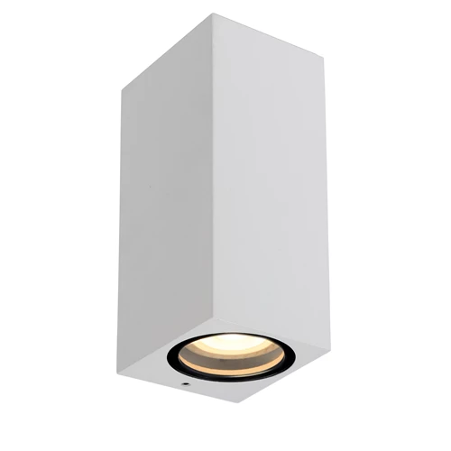 Lucide ZARO - Wall spotlight / Wall light Indoor/Outdoor - 2xGU10 - IP65 - White - turned on 1