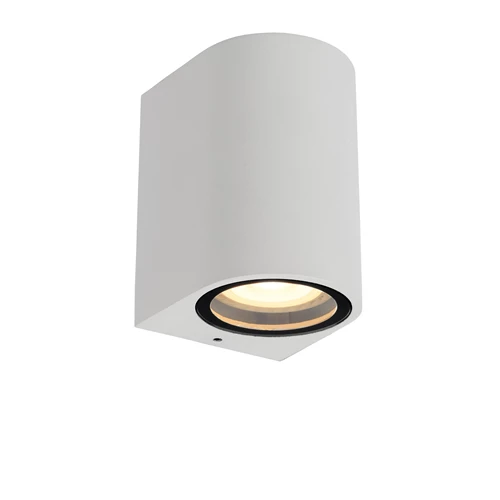 Lucide ZARO - Wandspot / Wandlamp Binnen/Buiten - 1xGU10 - IP44 - Wit - aangezet 1
