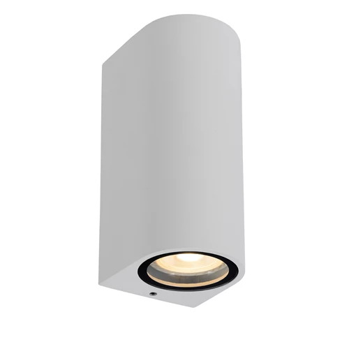Lucide ZARO - Wandstrahler / Wandleuchte Innen/Außen - 2xGU10 - IP65 - Weiß - eingeschaltet 1
