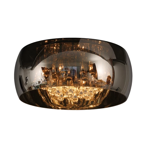 Lucide PEARL - Plafonnier - Ø 50 cm - 6xG9 - Chrome - allumé 1