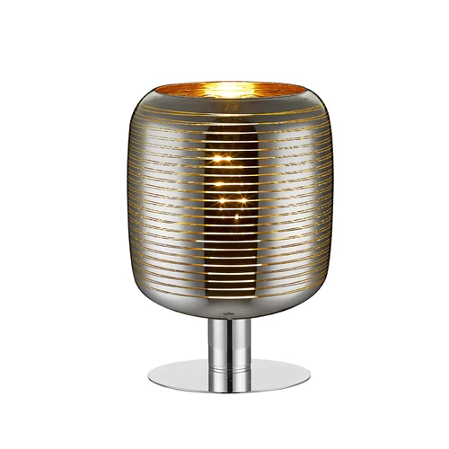 Lucide ERYN - Tischlampe - Ø 20 cm - 1xE27 - Chrom - eingeschaltet 1