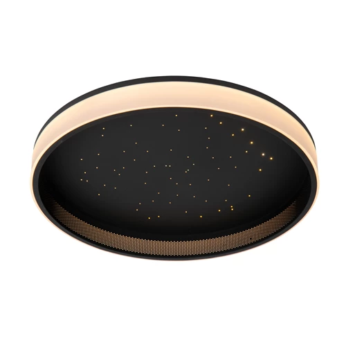 Lucide ESTREJA - Plafonnier - Ø 40 cm - LED 3 StepDim - CCT - 2500K/3000K - Noir - allumé