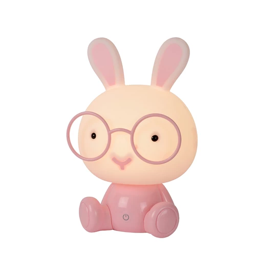 Lucide DODO RABBIT - Tischlampe Kinderzimmer - LED 3 StepDim - 1x3W 4000K - Rosa - eingeschaltet 6
