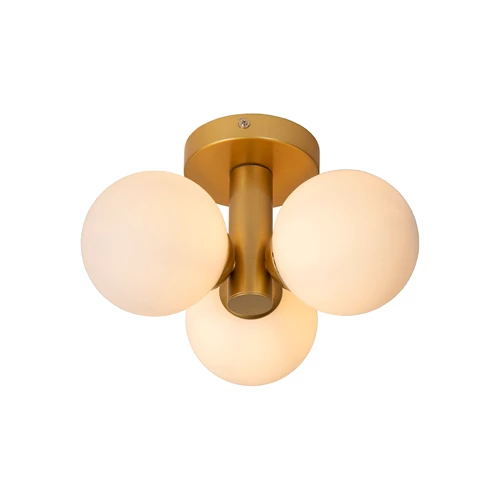 Lucide TRUDY - Deckenleuchte Badezimmer - Ø 28 cm - 3xG9 - IP44 - Mattes Gold / Messing - eingeschaltet 2