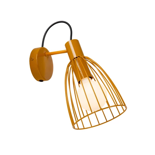 Lucide MACARONS - Wandlamp - 1xE27 - Okergeel - aangezet 4