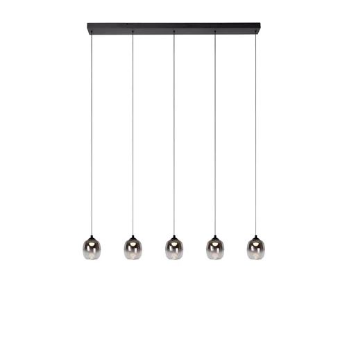 Lucide TAMINO - Lámpara colgante - LED Regul. - 5x5,6W 3000K - Negro - encendido