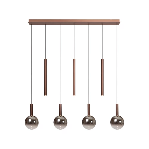 Lucide JASMINE - Suspension - LED Dim. - CCT - 7x4W 2200K/3300K - Cuivre | Premium - allumé 5