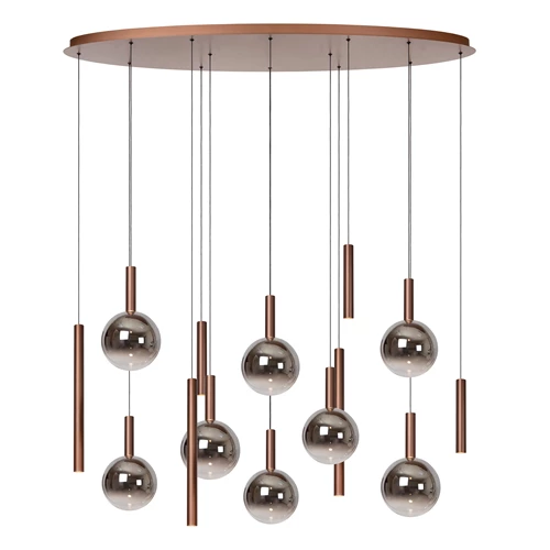 Lucide JASMINE - Pendant light - LED Dim. - CCT - 14x4,4W 2200K/3300K - Copper | Premium - turned on 5