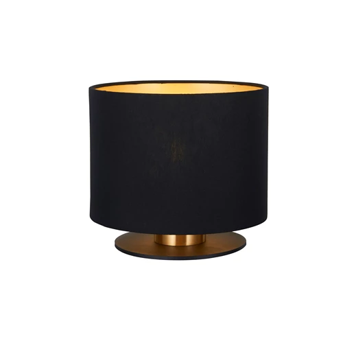 Lucide FUDRAL - Lampe de table - Ø 20 cm - 1xE27 - Noir - allumé