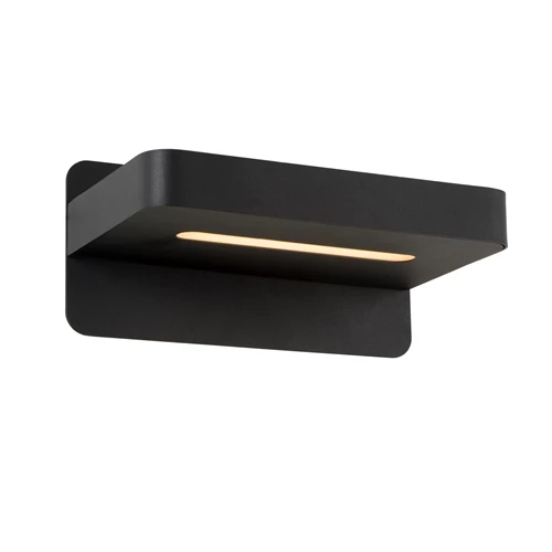 Lucide ATKIN - Lampe de chevet / Applique mural - LED - 1x6W 3000K - Point de rechargement USB - Noir - allumé