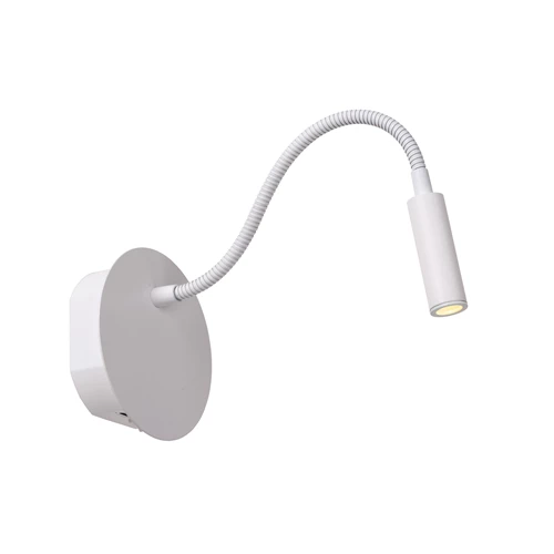 Lucide JOLIJN - Lámpara de cabecera / Lámpara de pared Recargable - Batería/acumulador - Ø 11 cm - LED - 1x2W 3000K - Magnético - Blanco - encendido 1