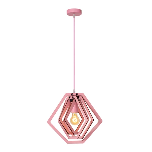 Lucide MAURO - Suspension Chambres d'enfant - 1xE27 - Rose - allumé 6