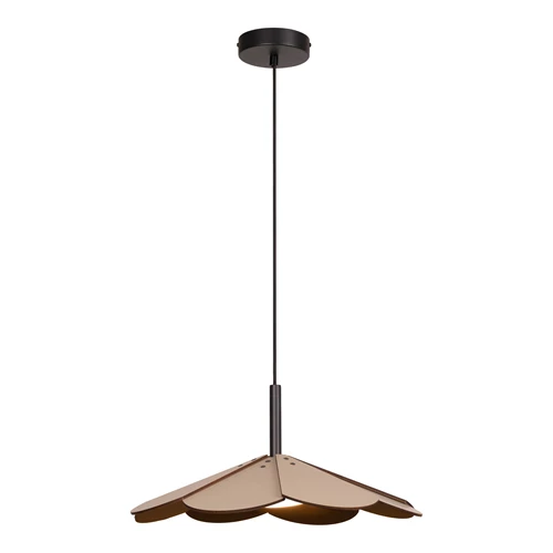 Lucide BLOMSTER - Pendant light - Ø 47 cm - LED Dim. - 1x9W 3000K - Taupe | Essential - turned on 1