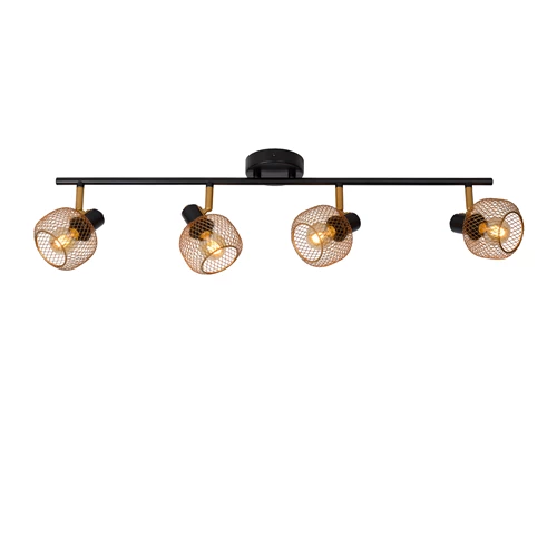 Lucide MAREN - Spot plafond - 4xE14 - Or Mat / Laiton - allumé 2