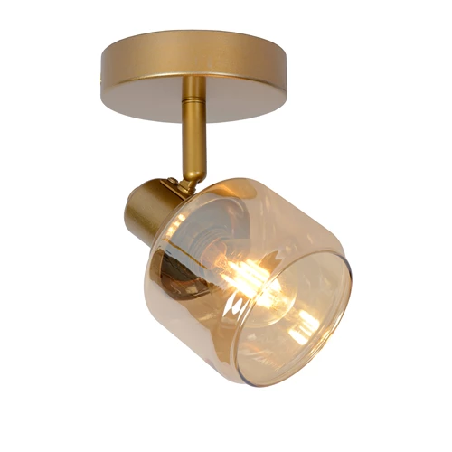Lucide BJORN - Plafondspot - 1xE14 - Mat Goud / Messing - aangezet 2