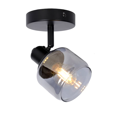 Lucide BJORN - Spot plafond - 1xE14 - Noir - allumé