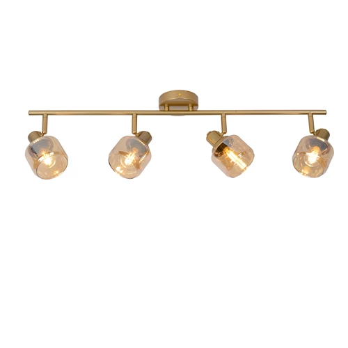 Lucide BJORN - Deckenstrahler - 4xE14 - Mattes Gold / Messing - eingeschaltet 2