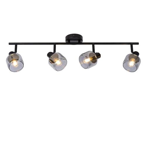 Lucide BJORN - Spot plafond - 4xE14 - Noir - allumé