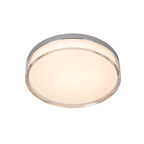 Lucide PLANO - Deckenleuchte Badezimmer - Ø 28 cm - LED Dim. - CCT - 1x16W 2700K/4000K - IP44 - Opal - eingeschaltet 1