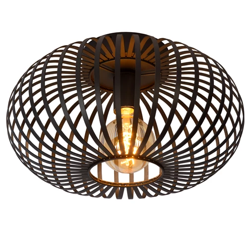 Lucide MANUELA - Plafonnier - Ø 39,5 cm - 1xE27 - Noir - allumé