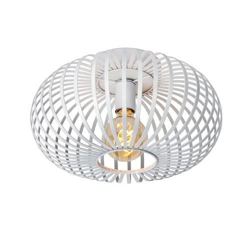Lucide MANUELA - Lámpara de techo - Ø 39,5 cm - 1xE27 - Blanco - encendido 1