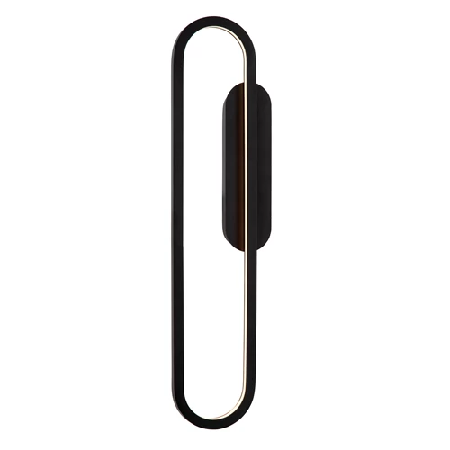 Lucide THELMA - Wandlamp - LED Dimb. - 1x24W 2700K - Zwart - aangezet
