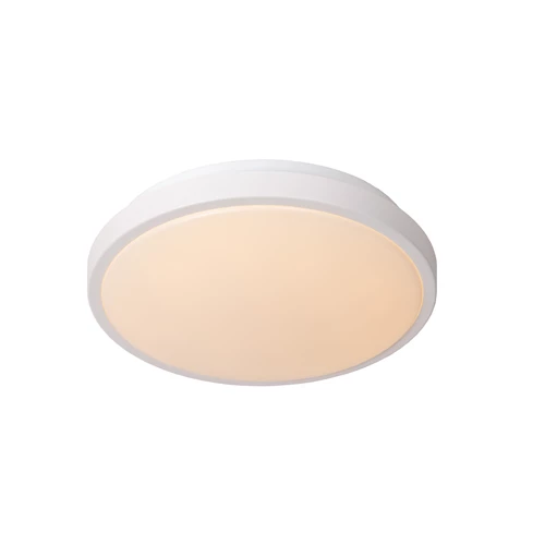 Lucide DASHER - Plafonnière Badkamer - Ø 29,3 cm - LED - 1x12W 2700K - IP44 - Beweging & dag/nacht sensor - Wit - aangezet 1
