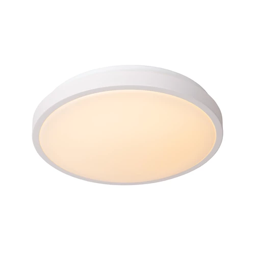 Lucide DASHER - Lámpara de techo Baño - Ø 34,8 cm - LED - 1x18W 2700K - IP44 - Sensor movimiento & día/noche - Blanco - encendido 1