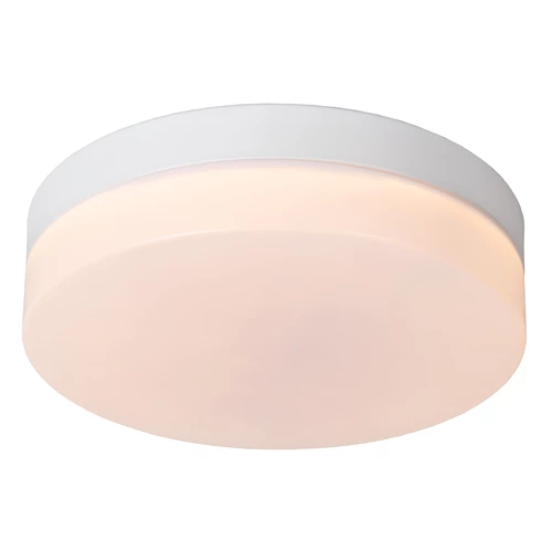 Lucide BISKIT - Plafonnière Badkamer - Ø 23 cm - LED - 1x12W 2700K - IP44 - Bewegingssensor - Wit - aangezet 1