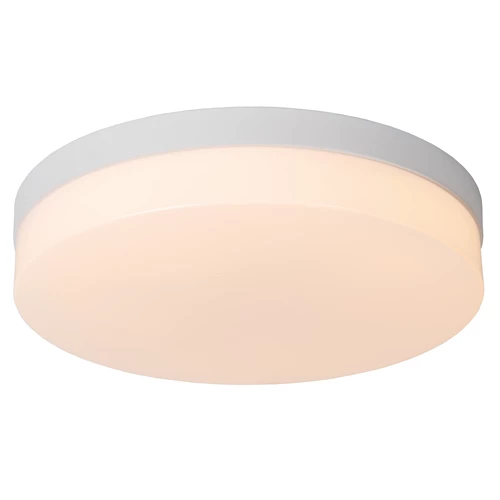 Lucide BISKIT - Flush ceiling light Bathroom - Ø 34,5 cm - LED - 1x24W 2700K - IP44 - Motion Sensor - White - turned on 1