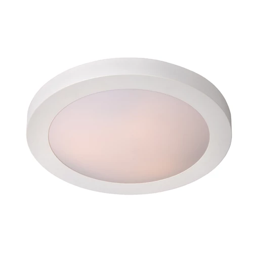 Lucide FRESH - Plafonnière Badkamer - Ø 27 cm - 1xE27 - IP44 - Wit - aangezet 1