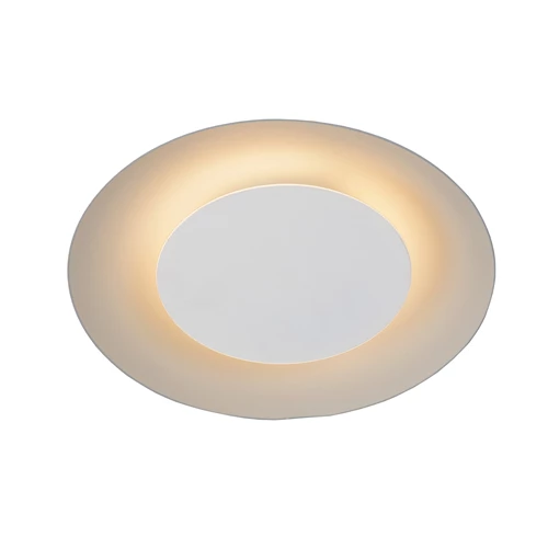 Lucide FOSKAL - Plafonnière - Ø 21,5 cm - LED - 1x6W 2700K - Wit - aangezet 1