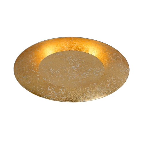 Lucide FOSKAL - Plafonnière - Ø 34,5 cm - LED - 1x12W 2700K - Messing - aangezet 1