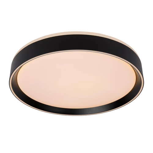 Lucide NURIA - Deckenleuchte - Ø 40 cm - LED 3 StepDim - 1x24W 2700K - Schwarz - eingeschaltet