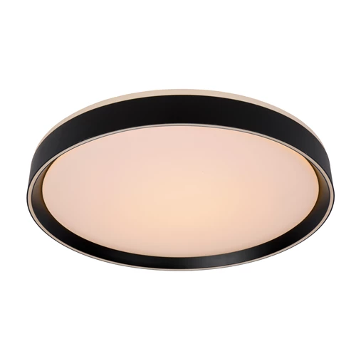 Lucide NURIA - Plafonnière - Ø 50 cm - LED 3 StepDim - 1x36W 2700K - Zwart - aangezet