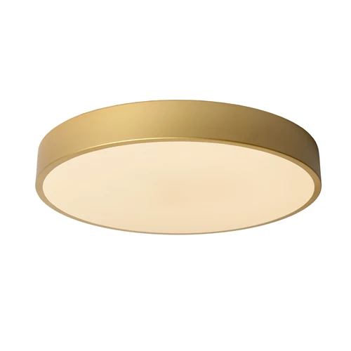 Lucide UNAR - Deckenleuchte - Ø 39,5 cm - LED 3 StepDim - 1x24W 2700K - Mattes Gold / Messing - eingeschaltet 2