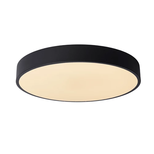 Lucide UNAR - Flush ceiling light - Ø 39,5 cm- LED 3 StepDim - 1x24W 2700K - Black - turned on