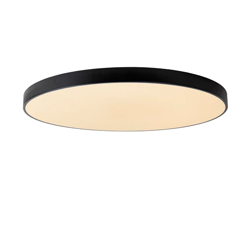 Lucide UNAR - Flush ceiling light - Ø 80 cm- LED 3 StepDim - 1x80W 2700K - Black - turned on