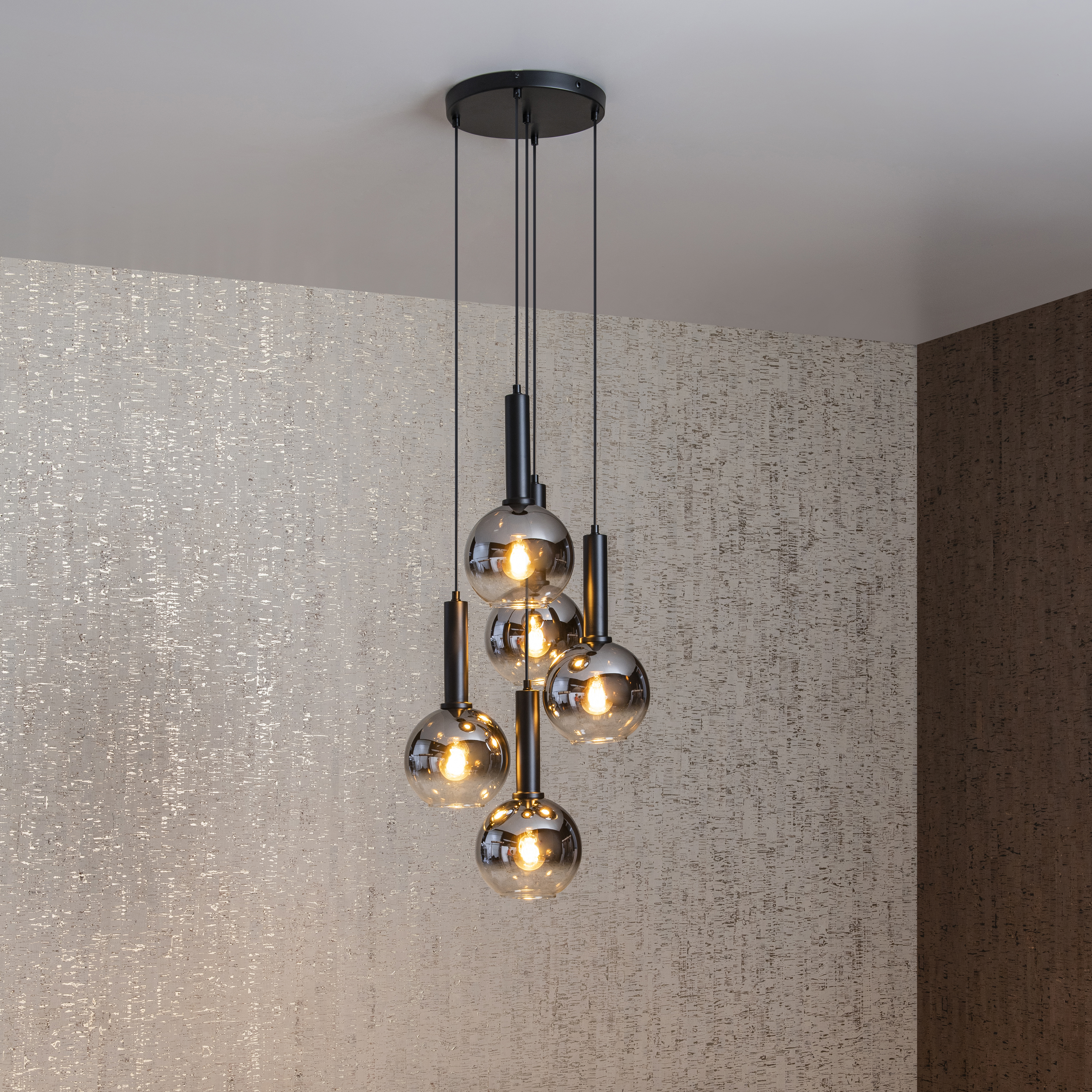 Industrielle Pendelleuchte Mit 3 Armen & Verstellbarem Kabel – 95 Cm, E27, Retro-Design In Schwarz/Weiß/Grau