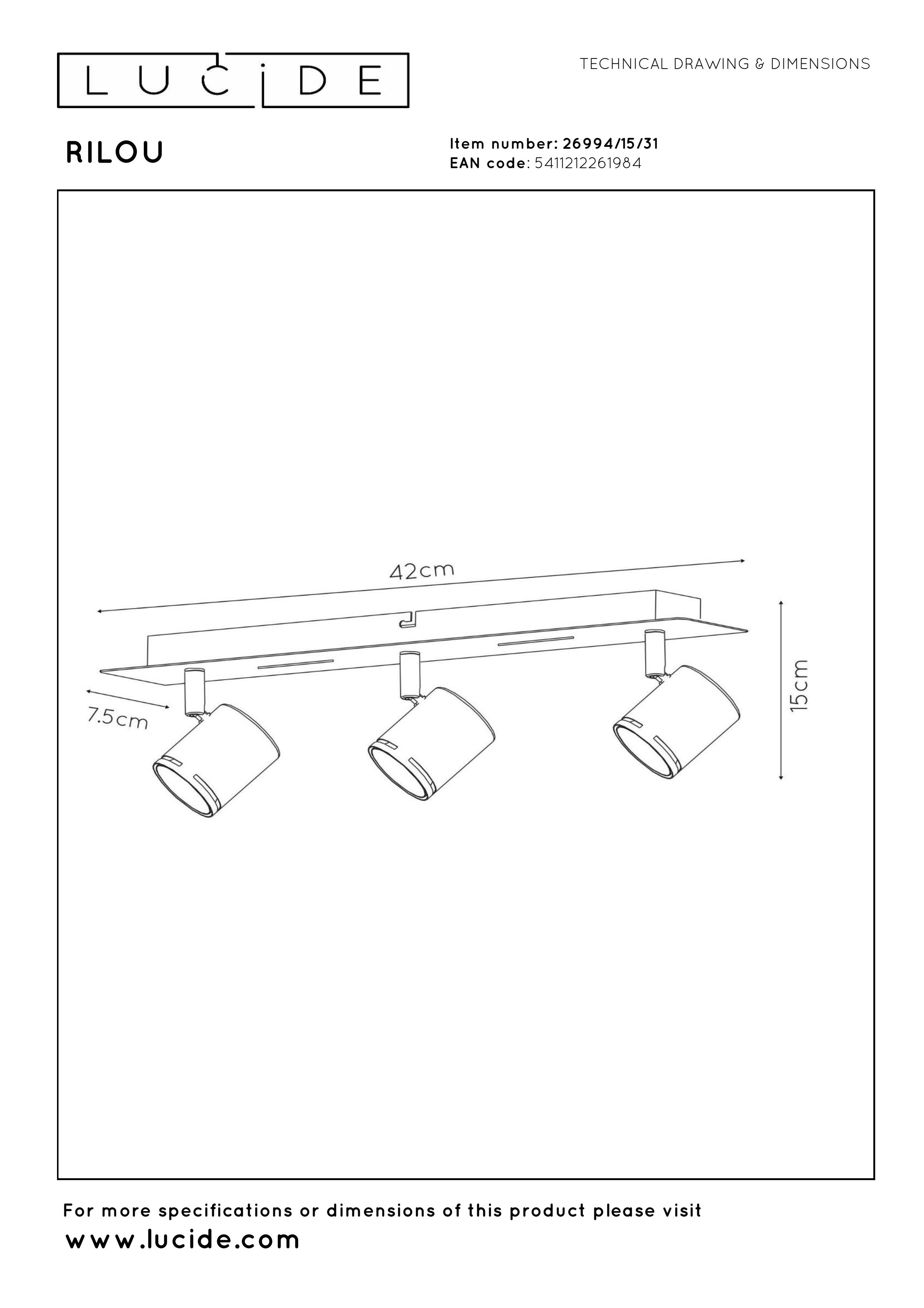 Lucide RILOU Deckenstrahler – 2x5W LED, Dimmbar, 3000K Warmweiß, GU10, Dreh- Und Kippbar, Weiß
