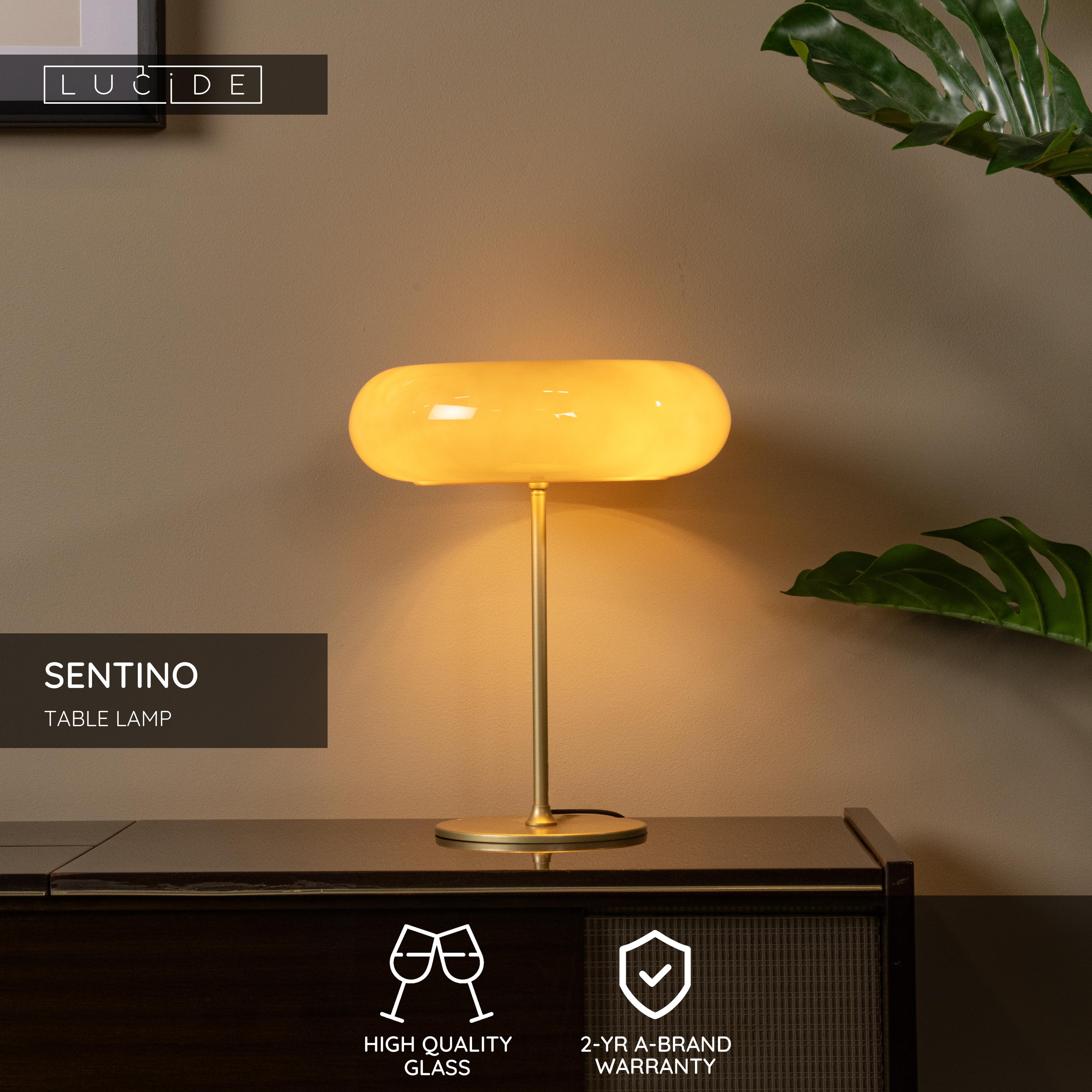 Lampe De Table LUCIDE LEN Bois Clair - Sphère Opale 10cm Design Moderne Avec Interrupteur Tactile